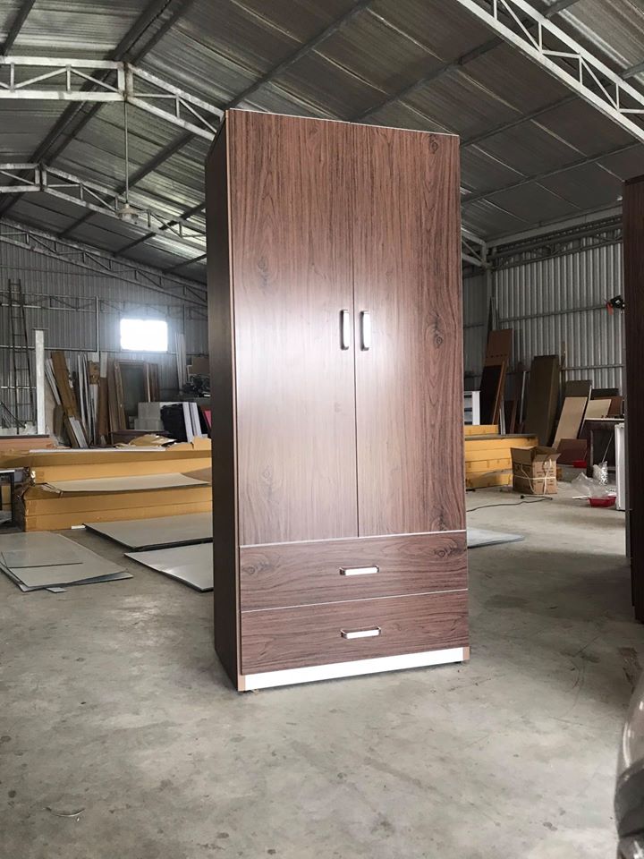 Tủ Nhựa Đại Loan 2 Cánh HL14 - Vân Gỗ - Chân Đế