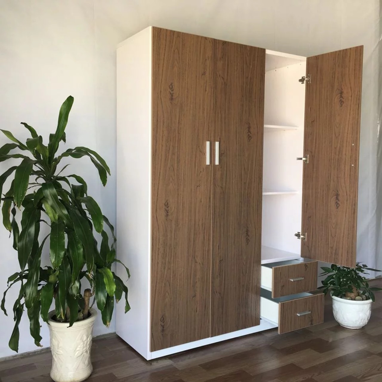 Tủ Nhựa Đài Loan 3 Cánh HL09 - Màu Sồi Đậm