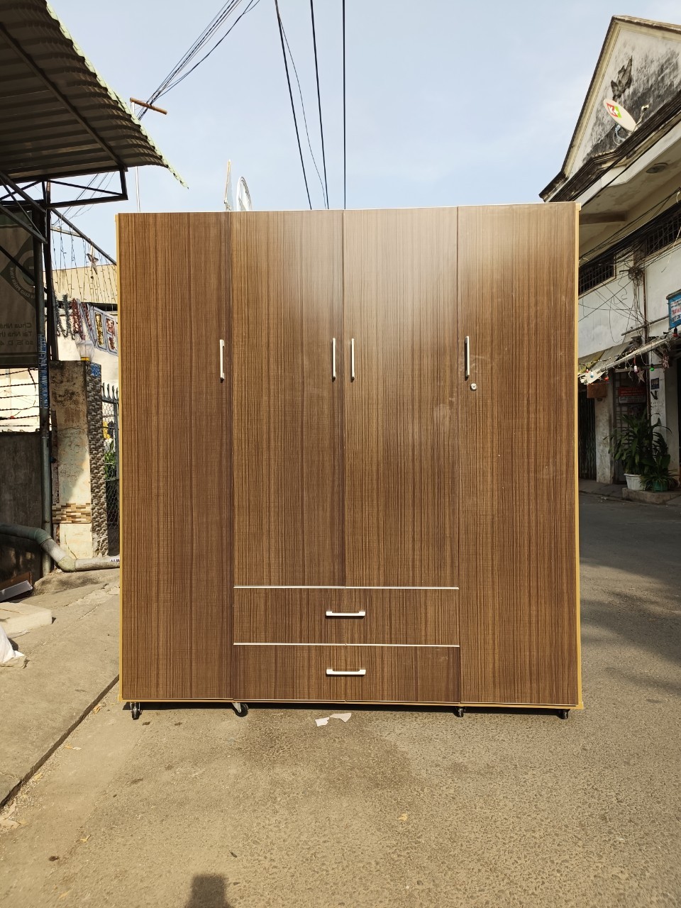 Tủ Nhựa Đài Loan 4 Cánh HL04 - Màu Óc Chó