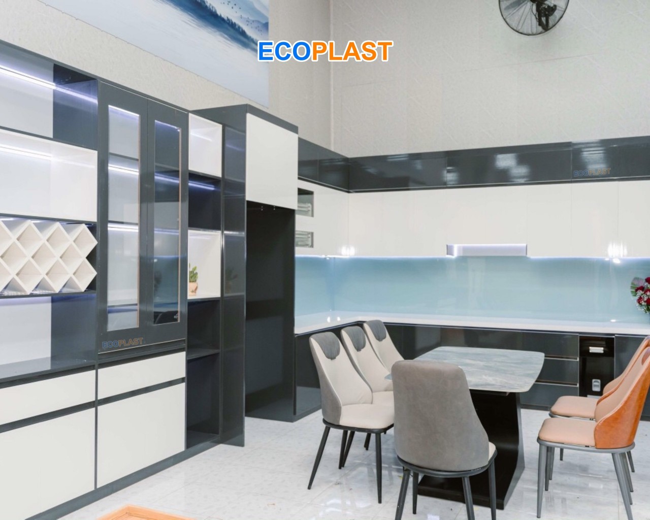 Tủ bếp nhựa Đài Loan cao cấp HL24