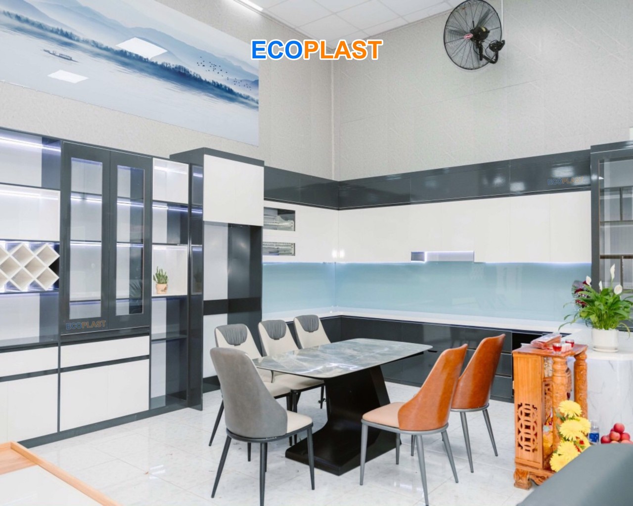 Tủ bếp nhựa Đài Loan cao cấp HL23