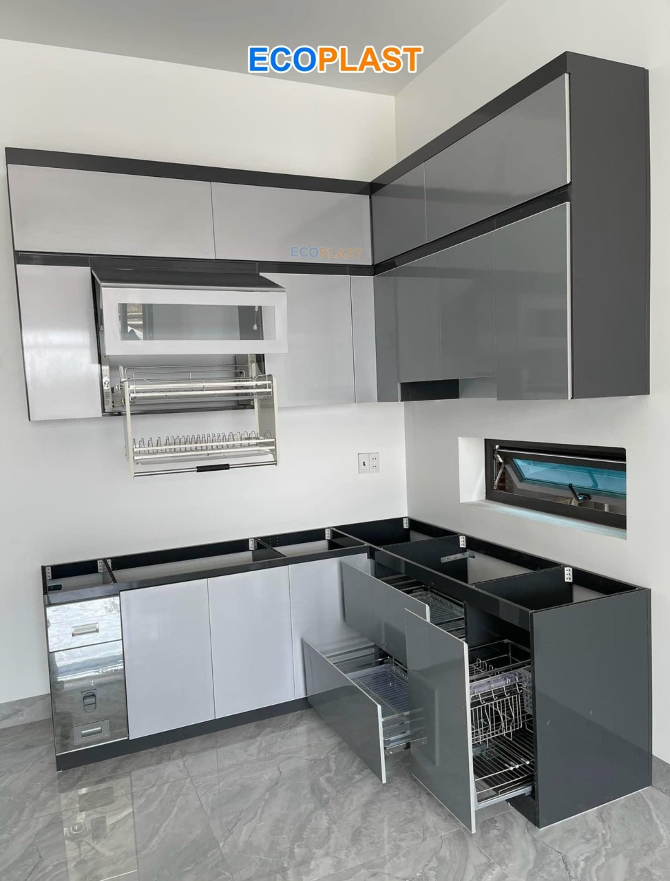 Tủ bếp nhựa Đài Loan cao cấp HL21