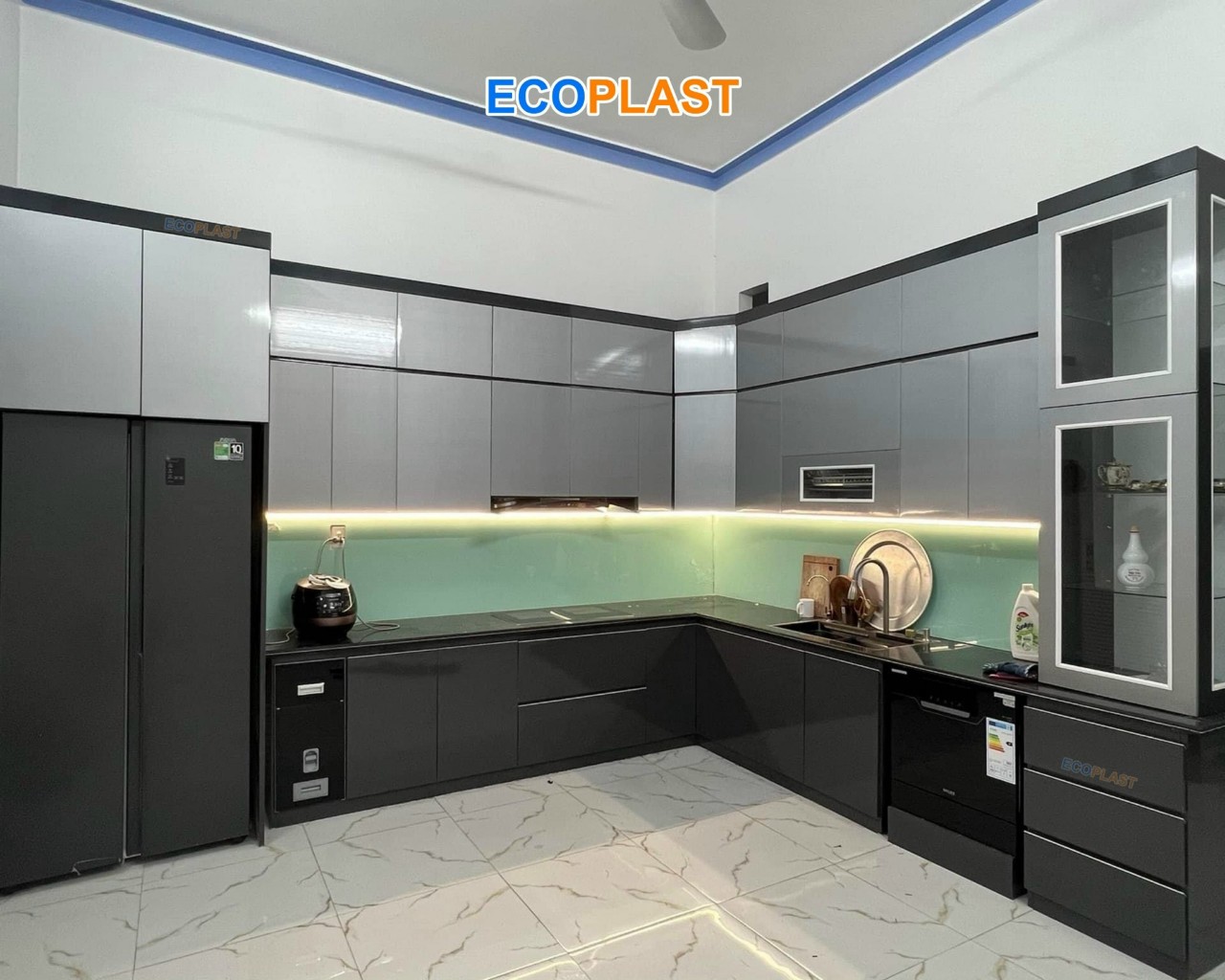 Tủ bếp nhựa Đài Loan cao cấp HL19