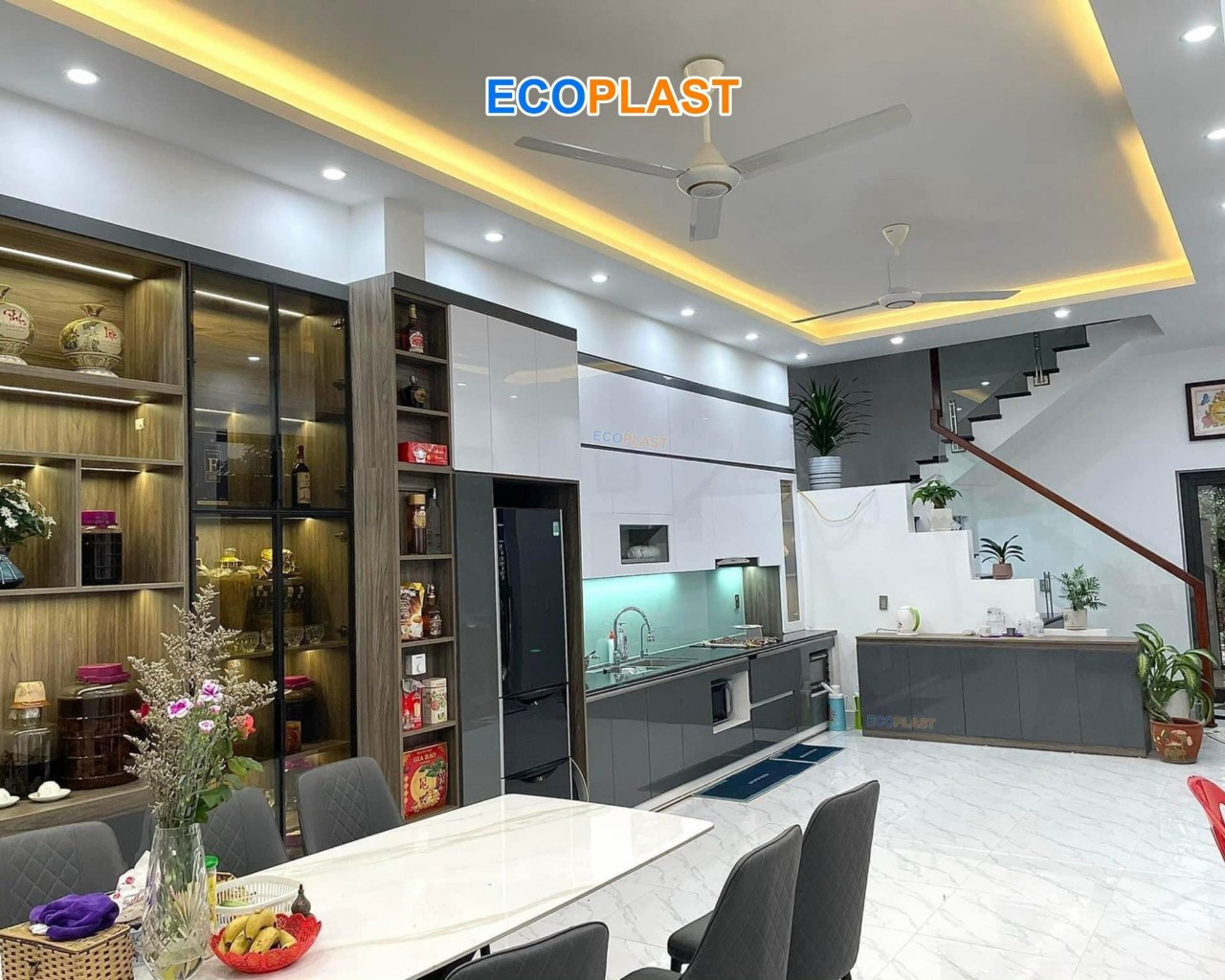 Tủ bếp nhựa Đài Loan cao cấp HL18