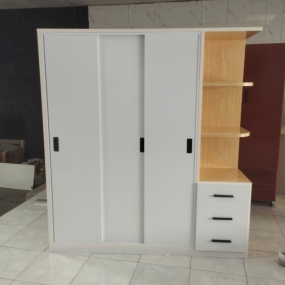 Tủ Nhựa Đài Loan HL04 - Chân Lùa - Màu Vân Gỗ Phối Trắng