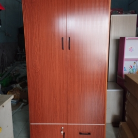 Tủ Nhựa Đại Loan 2 Cánh HL03 - Màu Óc Chó - Chân Đế