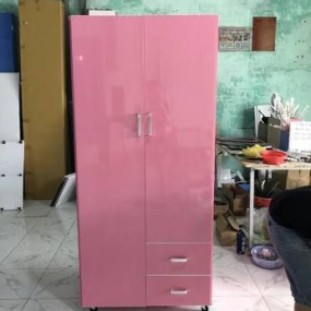 Tủ Nhựa Đại Loan 2 Cánh HL10 - Màu Hồng - Chân Đế