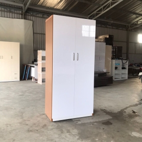 Tủ Nhựa Đại Loan 2 Cánh HL09 - Màu Trắng Gỗ - Chân Đế