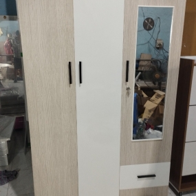 Tủ Nhựa Đài Loan 3 Cánh HL05 - Màu Vân Gỗ - Có Gương