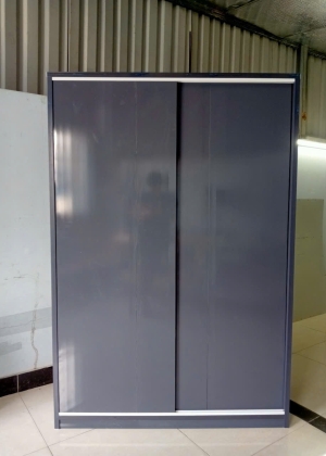 Tủ Nhựa Đài Loan 3 Cánh HL03 - Chân Lùa - Màu Xám Trắng