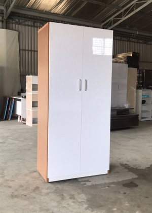 Tủ Nhựa Đại Loan 2 Cánh HL09 - Màu Trắng Gỗ - Chân Đế