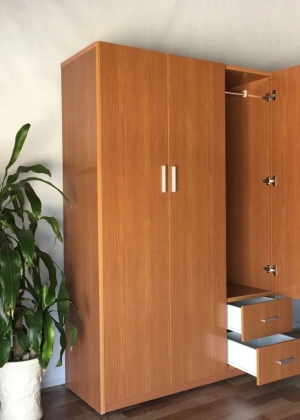 Tủ Nhựa Đài Loan 3 Cánh HL07 - Màu Vân Gỗ 