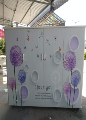 Tủ Nhựa Đài Loan 4 Cánh HL11 - Họa Tiết In 3D